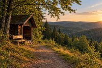 Wanderhütte am Waldrand