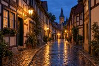 Altstadtgasse zur blauen Stunde