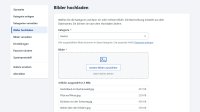 Bilder hochladen: vier Fotos auf einmal ausgewählt, zusammen 1,3 MB