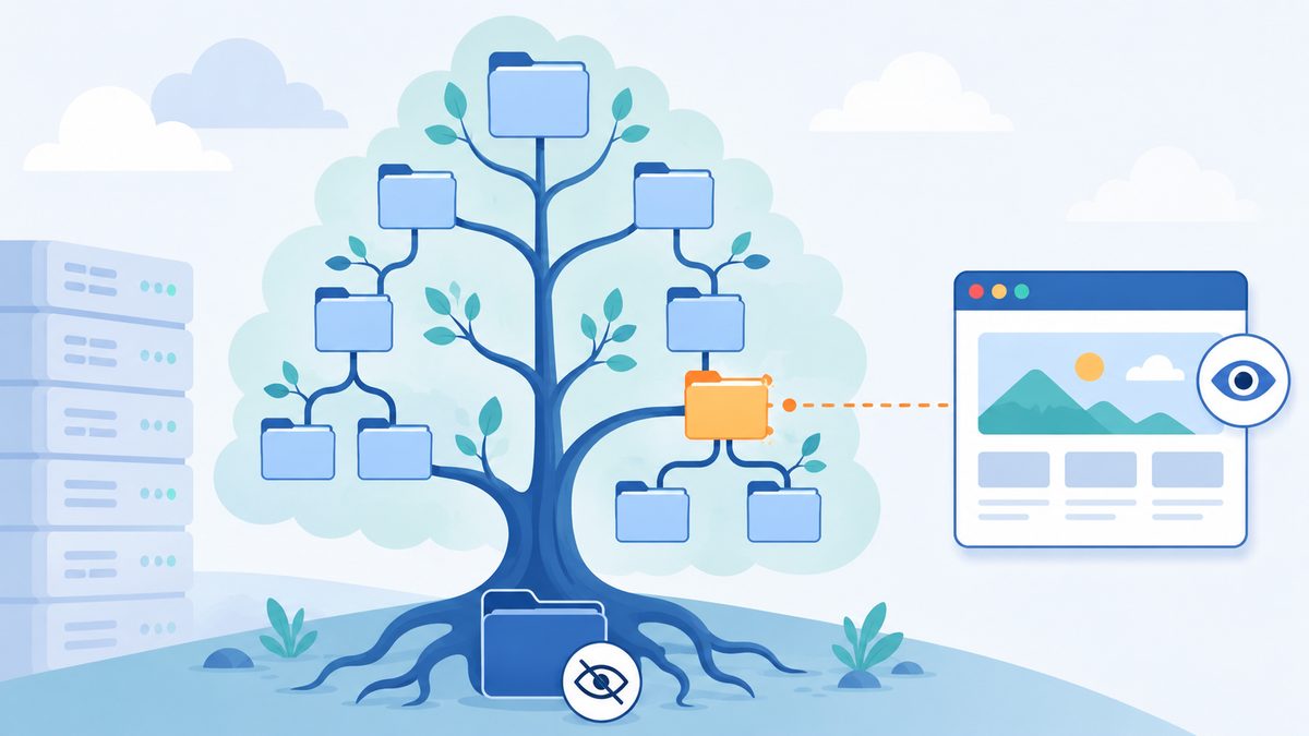 Vergleich Server-Root und Webroot: Wurzelordner des Servers versus sichtbarer Webroot-Ordner im Browser