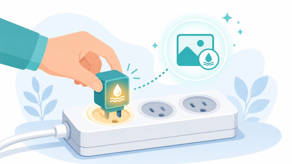 Konzept-Illustration: Was ist ein Plugin einfach erklÃ¤rt, als ansteckbare Erweiterung der Galerie-Software